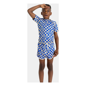 Beach & Bandits - Blue Check Summer Swim Shorts UV Protection Recycled Fibers