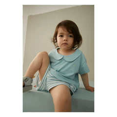 Gray Label - Claudine Collar T-Shirt Made of Organic Cotton | Light Blue