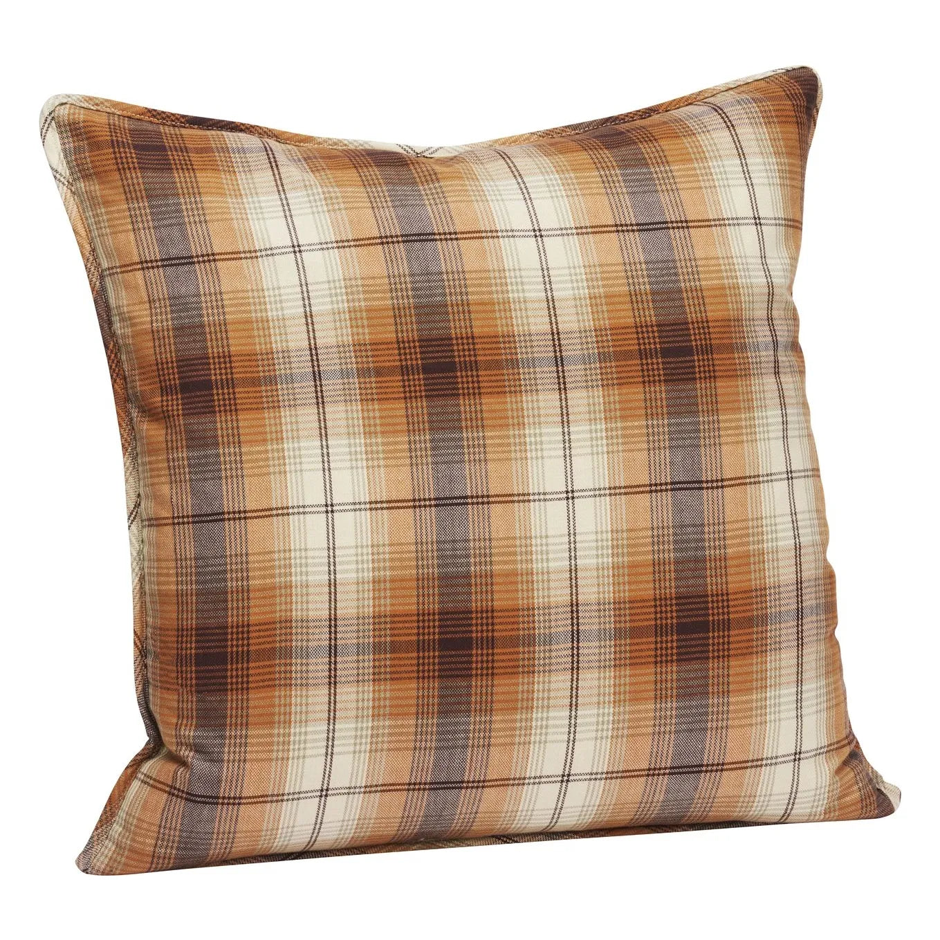 Madam Stoltz - Cotton Checkered Pillowcase | Pumpkin