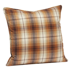 Madam Stoltz - Cotton Checkered Pillowcase | Pumpkin