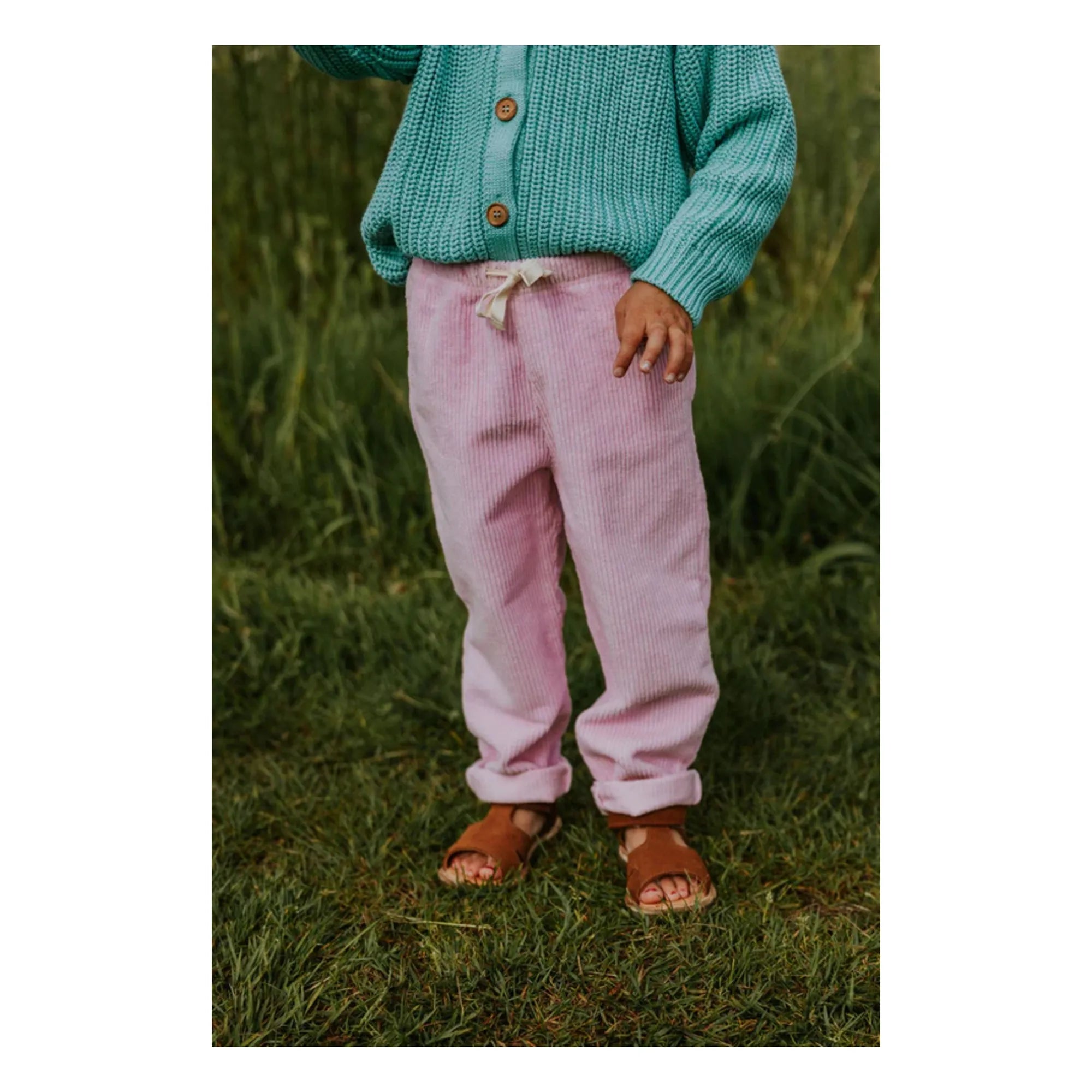 Yuki - Cotton Velvet Pants | Powder Pink
