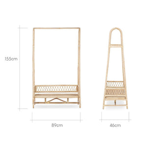 CuddleCo Aria Clothes Rail - Rattan-Clothing Storage-Rattan- | Natural Baby Shower