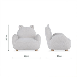 CuddleCo Bear Kids Chair - Boucle Mushroom-Tables + Seating-Boucle Mushroom- | Natural Baby Shower