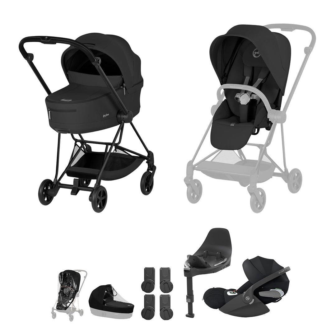 Cybex Mios Ultimate Bundle - Comfort Collection-Travel Systems-Sepia Black-With Base | Natural Baby Shower