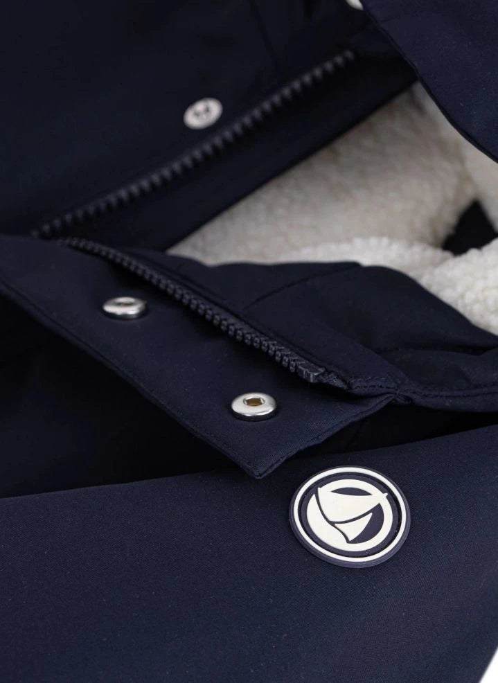 Petit Bateau - Zippered Parka, Sherpa-lined | Night Blue