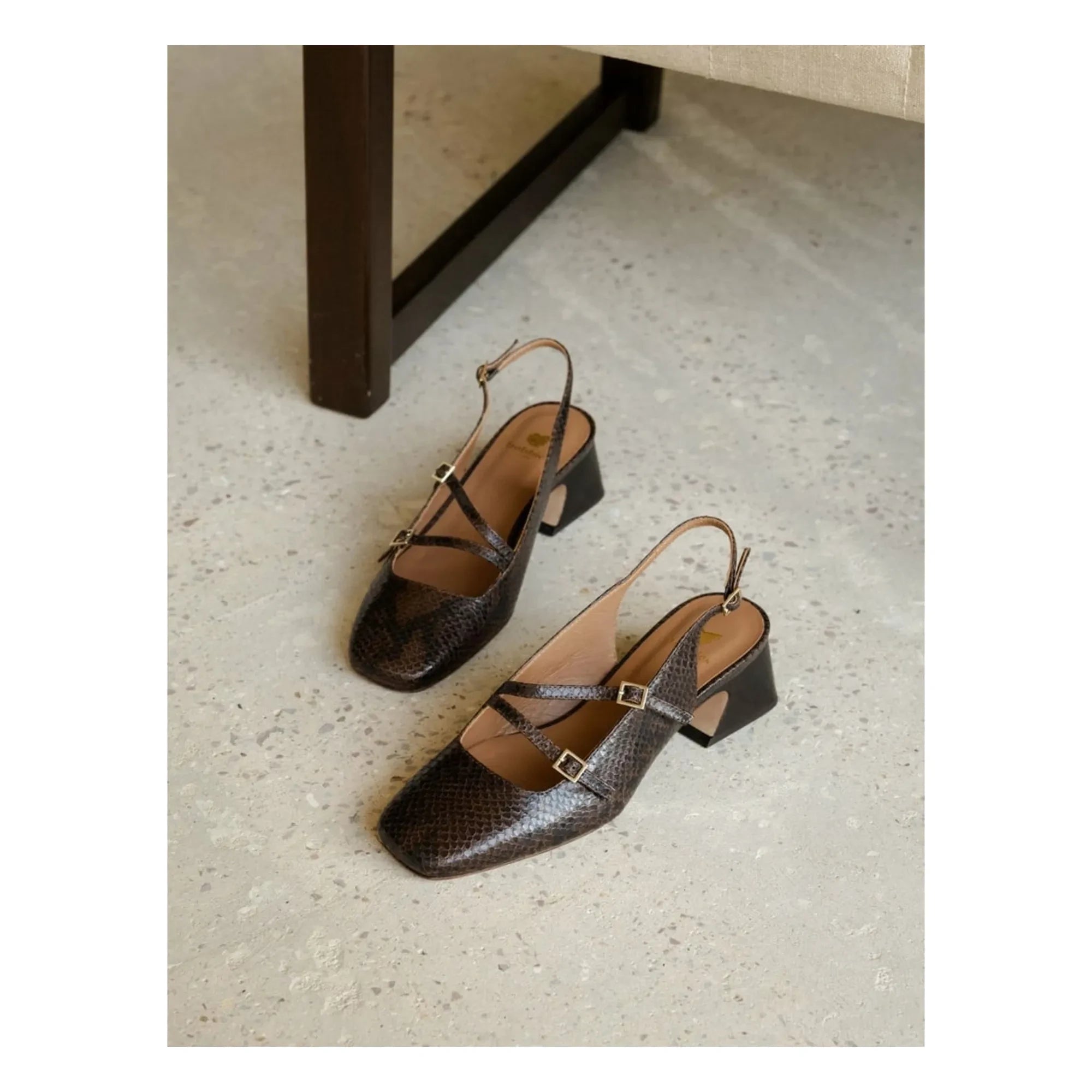 Bobbies - Babies Becca Snake Printed Leather | Brown