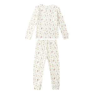 Rylee + Cru - Şenlikli Organik Pamuklu Pijama Seti | Fildişi