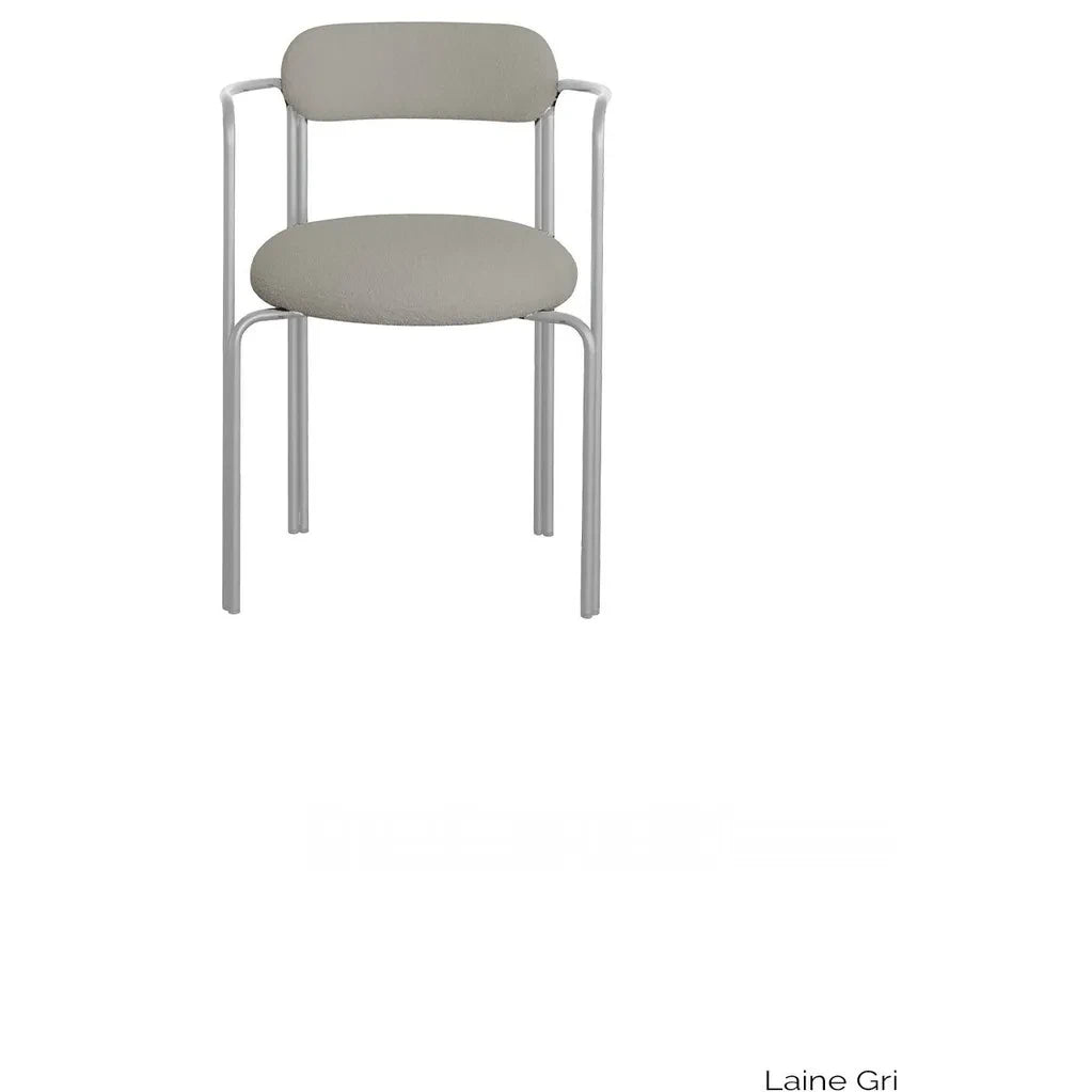 Gabrielle Paris - Hortense wool and chrome steel chair | Grey