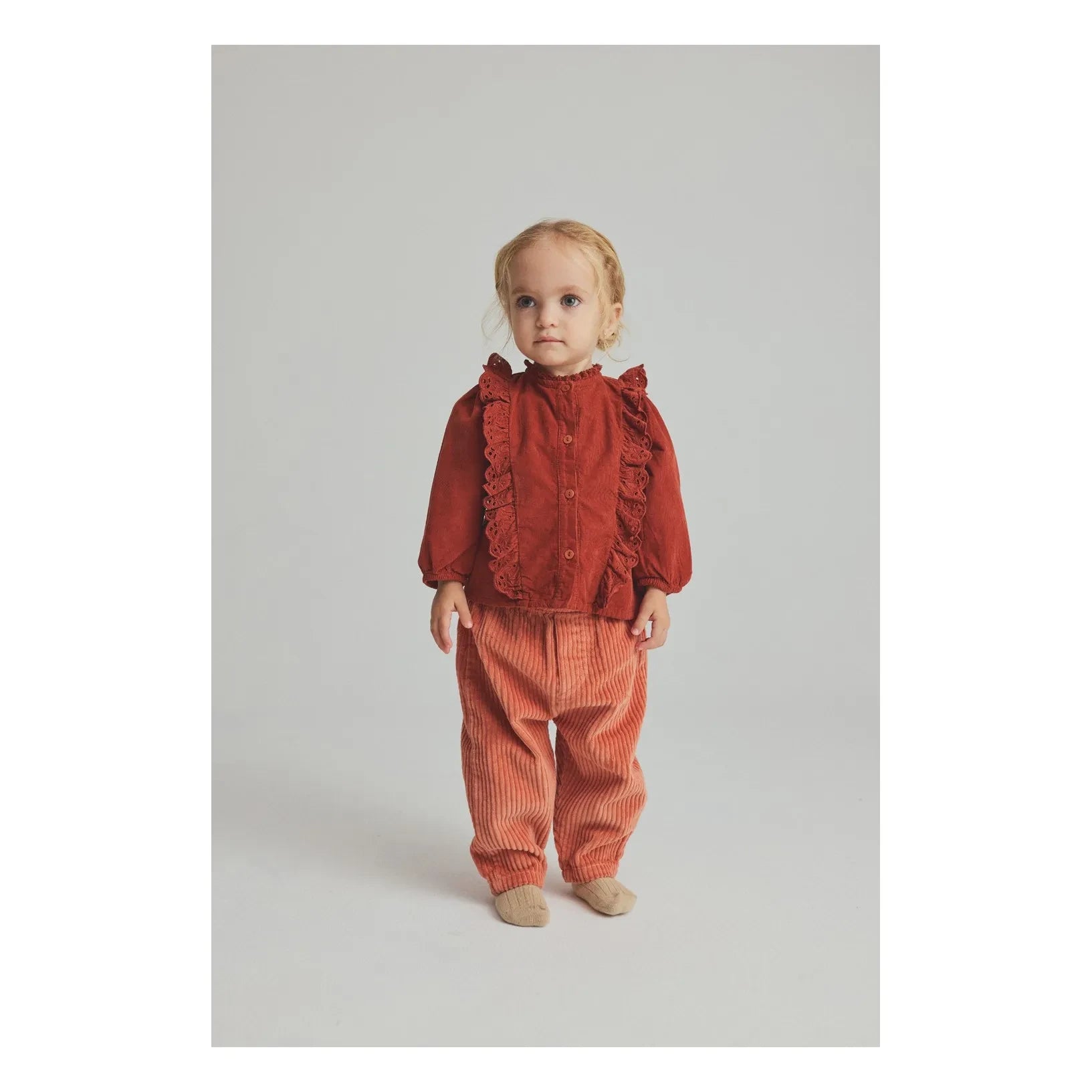 Cozmo - Miki Velvet Organic Cotton Trousers | Coral