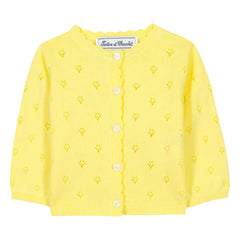 Tartine et Chocolat - Openwork Knit Cardigan | Yellow
