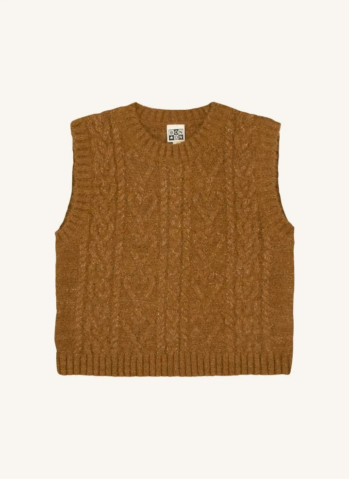 Bonton - Lucia Sleeveless Sweater | Brown