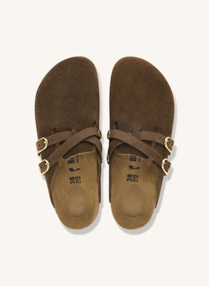 BIRKENSTOCK - Blair Suede Slippers | Dark Brown