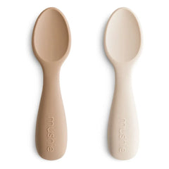 Mushie - Silicone Training Fork and Spoon | Beige