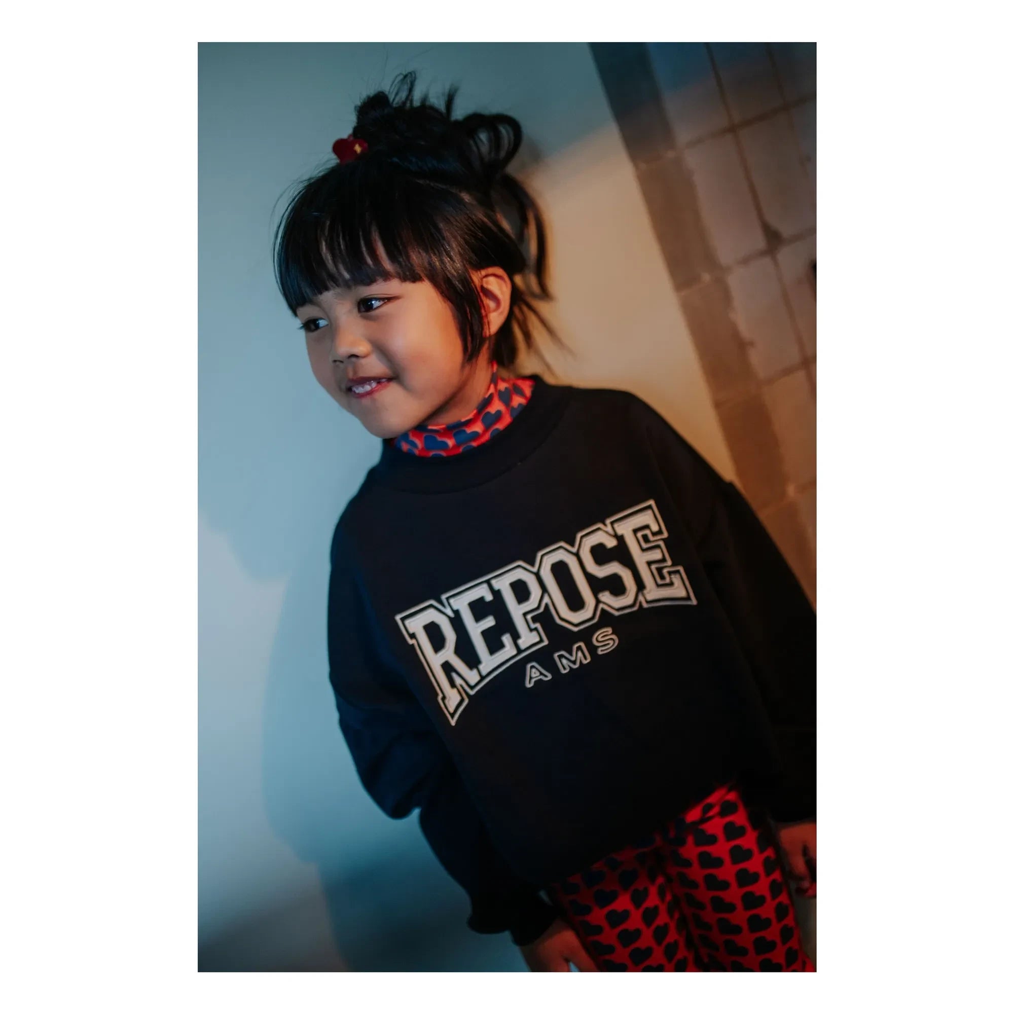 Repose AMS - Organic Cotton Logo Crop Top | Black