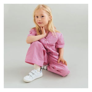 Wheat - Sasha Organic Cotton Striped Pants | Pink