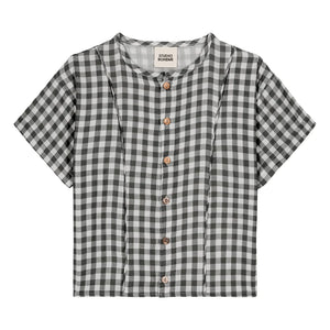 Studio Bohème - Thelme Vichy Blouse Organic Cotton Gauze | Black