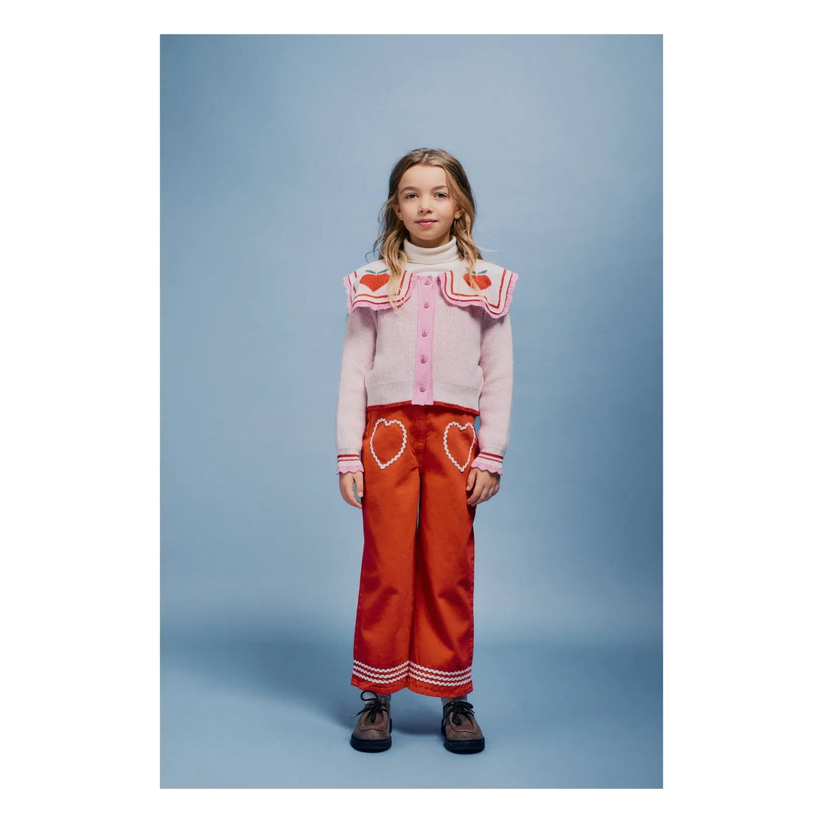 Bebe Organic - Wool Apple Cardigan | Pale Pink
