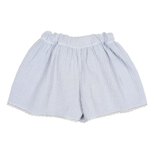 Búho - Cotton Gingham Ruffled Shorts | Light Blue