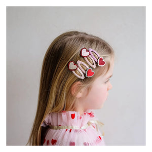 Mimi & Lula - Set of 4 Heart-Shaped Hair Ties | Pink