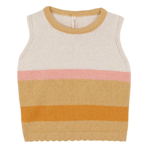 birinit - Striped Thin Knit Top | Sand