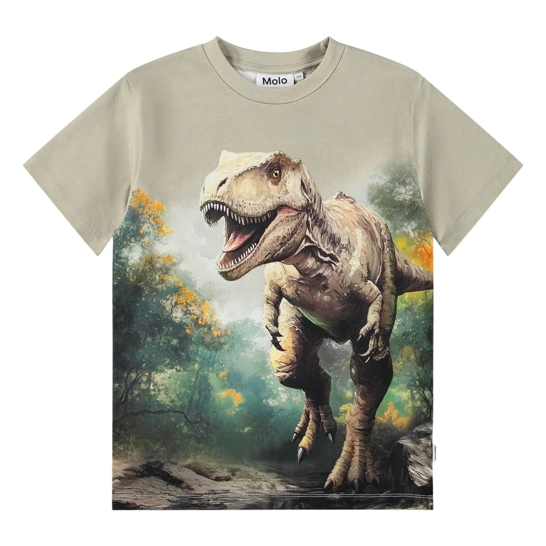 Molo - Riley Dinozor Organik Pamuklu Tişört | Bej