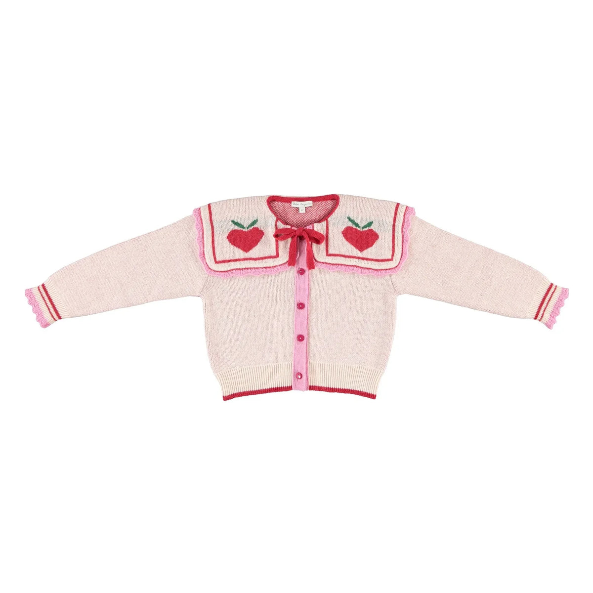 Bebe Organic - Wool Apple Cardigan | Pale Pink
