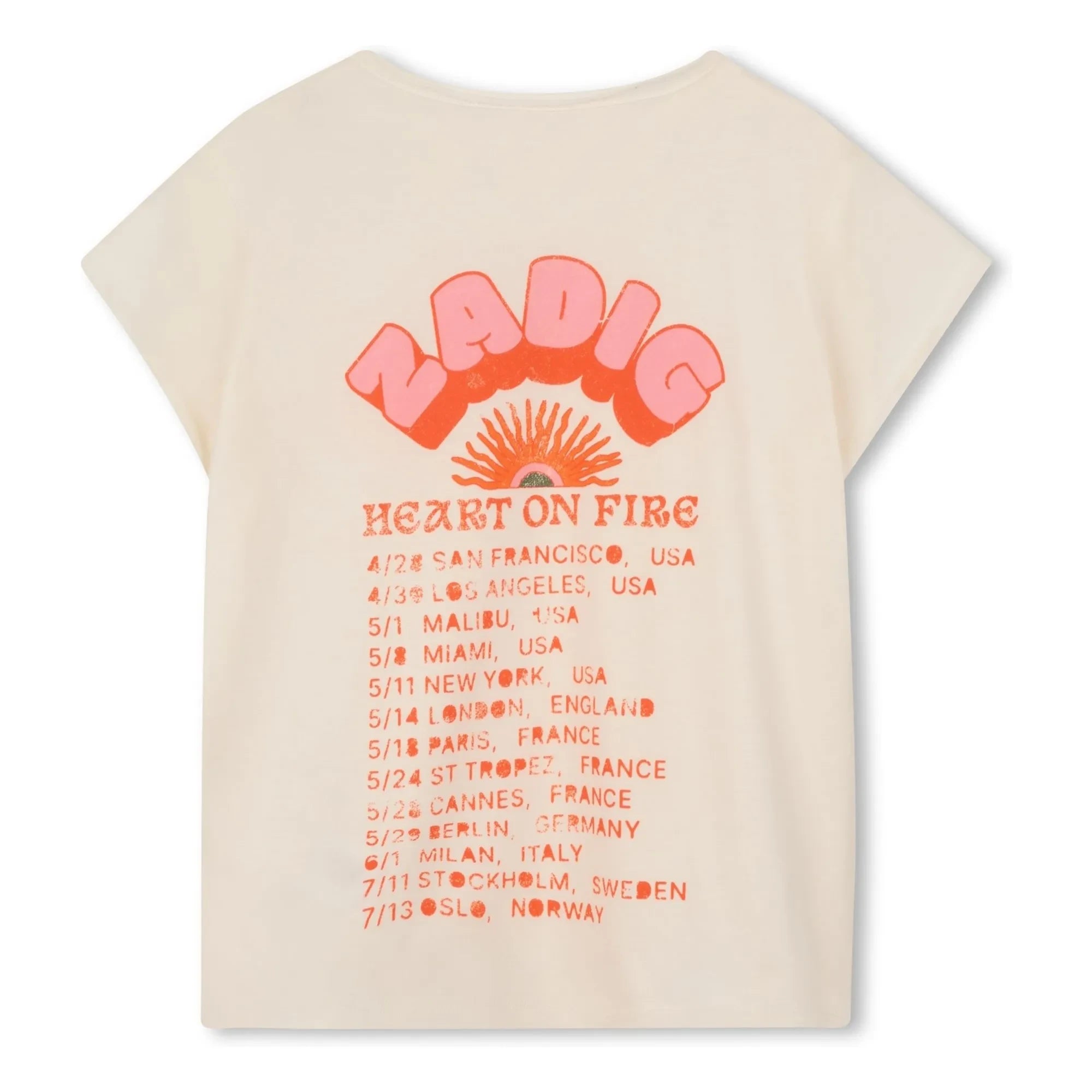 Zadig & Voltaire - Heart On Fire T-shirt with Tunic Collar | Off-white
