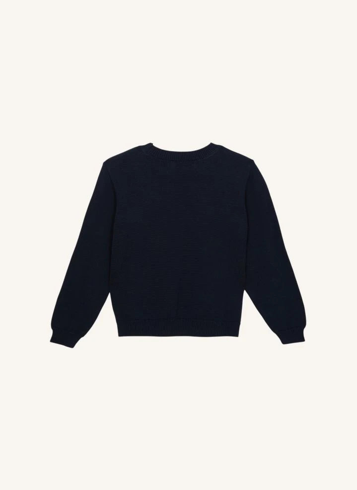 Smallable Kid - Organic Cotton Harrington Sweater | Navy