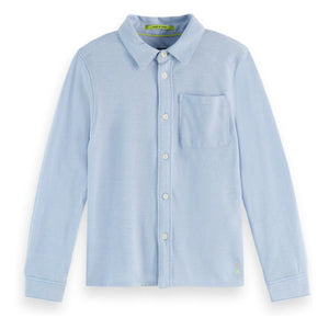 Scotch & Soda - Two-tone pique shirt | Blue