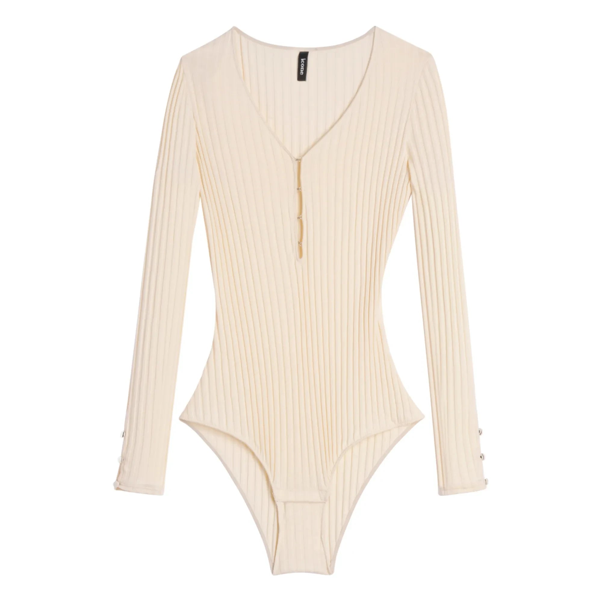 Icon - Claudia Organic Cotton Ribbed Bodysuit | Ecru