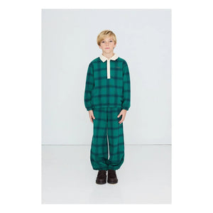 Tinycottons - Organic Cotton Plaid Jogger Pants | Green