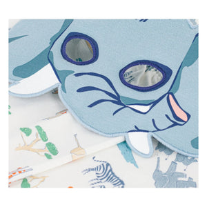Petit Bateau - Organic Cotton Safari Pajama Shorts and Mask Set | White