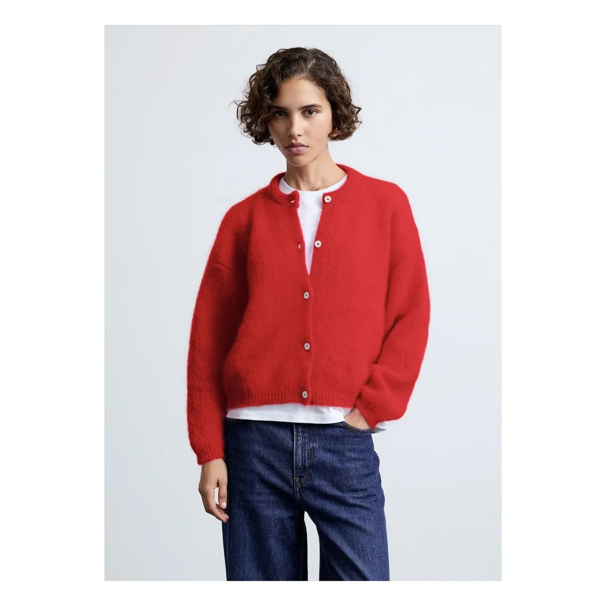 Surprise Paris - Olivia Feathered Cardigan | Red