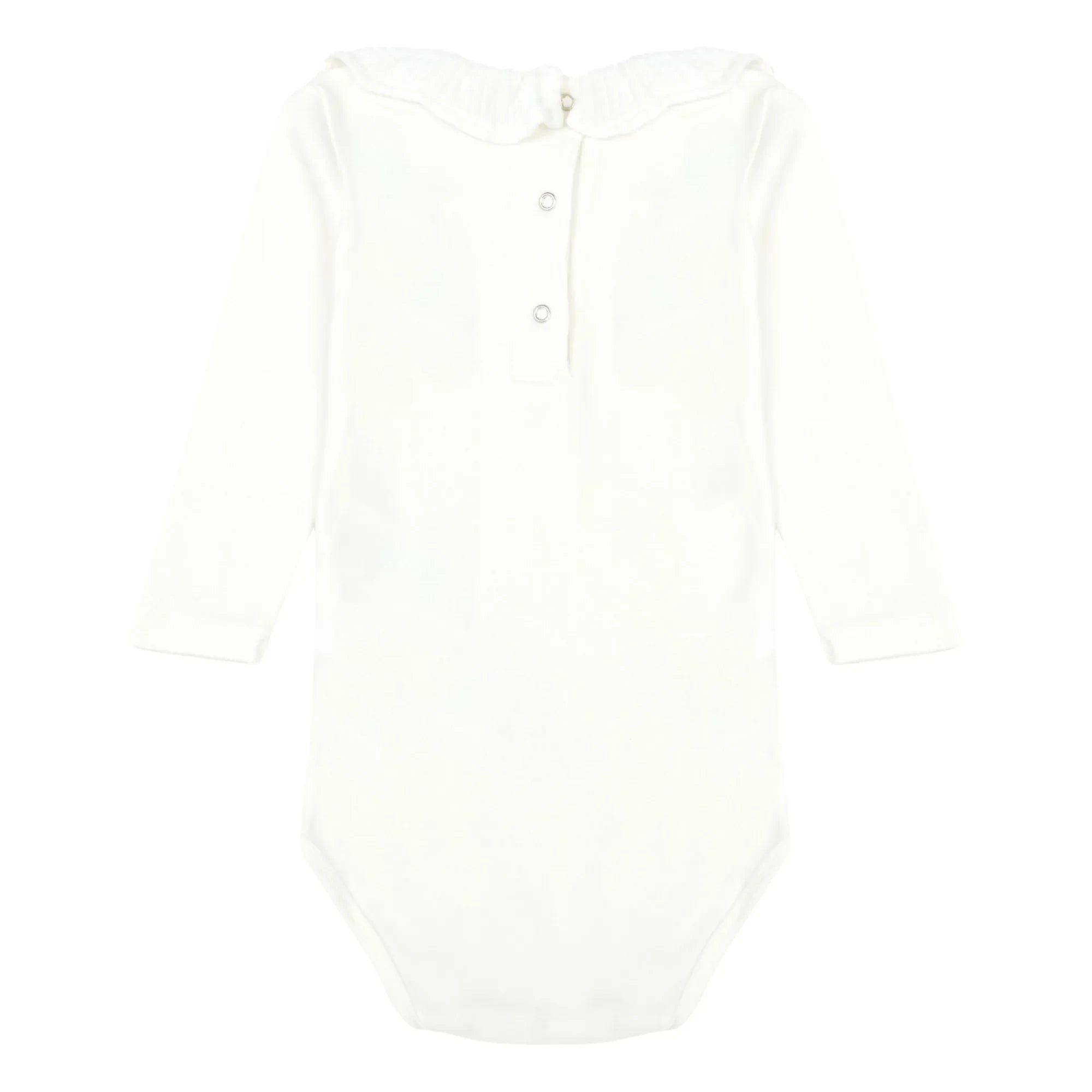 Bonton - Mail Organic Cotton Collar Romper | Ecru