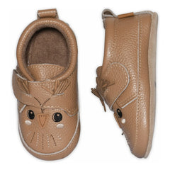 Melton - Owl Leather Slippers | Brown