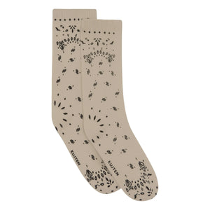 Kujten - Sig Bandana Cashmere Socks | Oatmeal