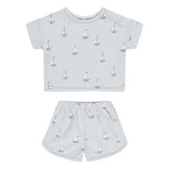 Quincy Mae - Sailboat T-Shirt and Shorts Set | Gray Blue