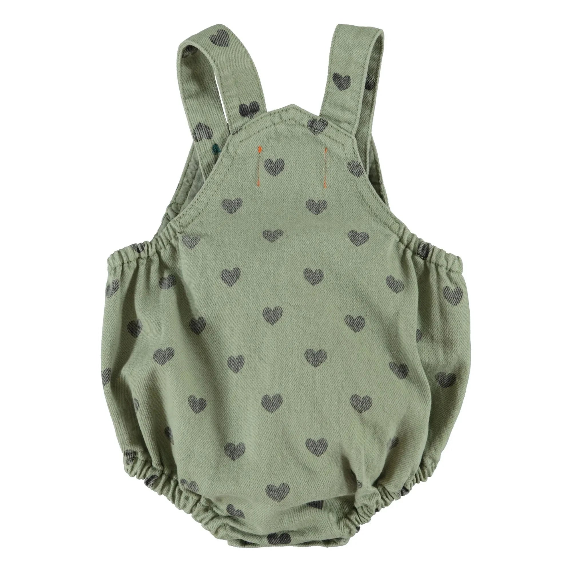 Piupiuchick - Organic Cotton Heart Romper | Green