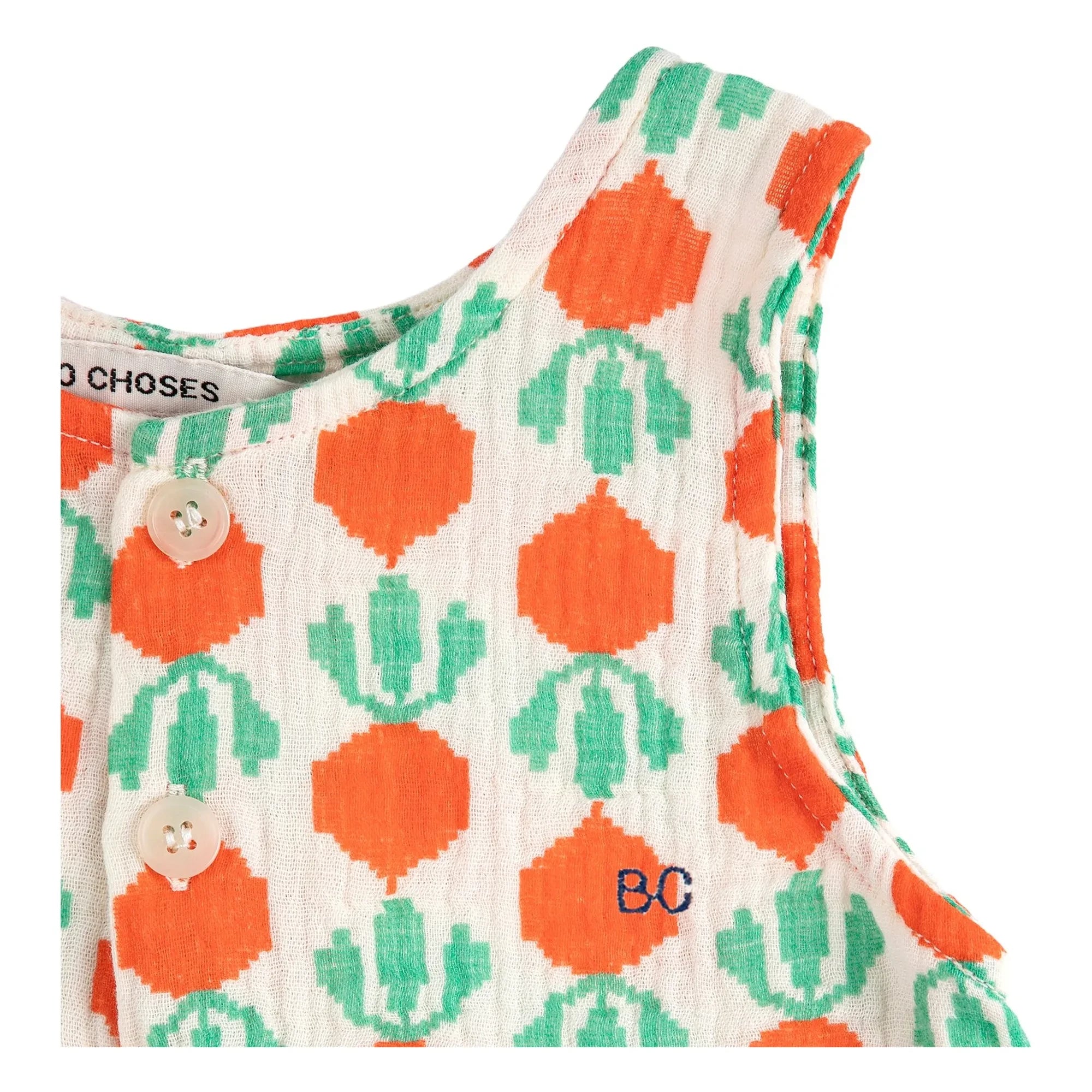 Bobo Choses - Turnip Organic Cotton Muslin Romper | Ecru