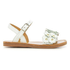 Pom d'Api - Plagette Multi Flower Sandals | White Satin