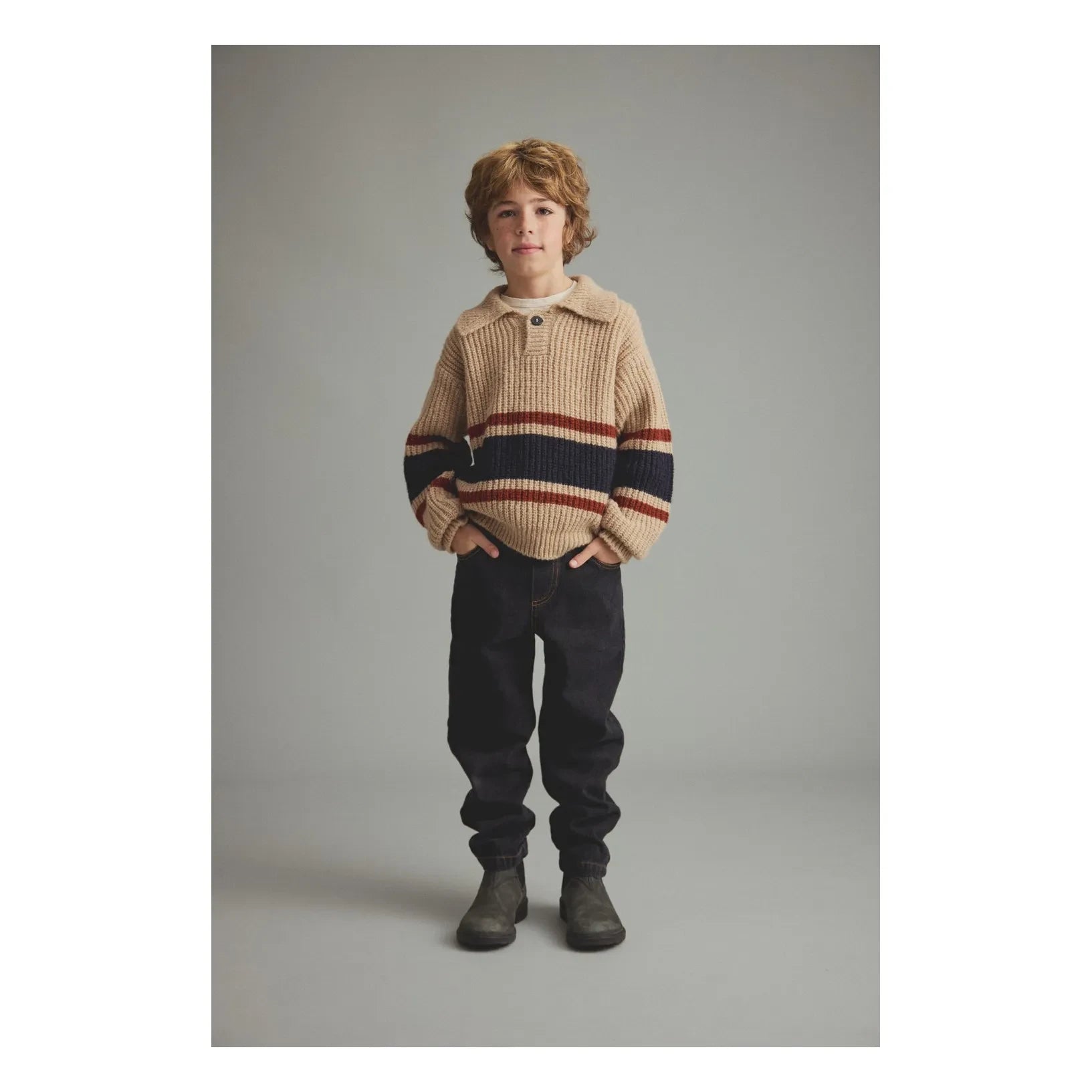 Cozmo - Bari Polo Collar Sweater | Beige