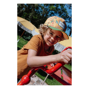 Hello Hossy - Music Festival Curved Visor Hat Made from Recycled Fibers | Green