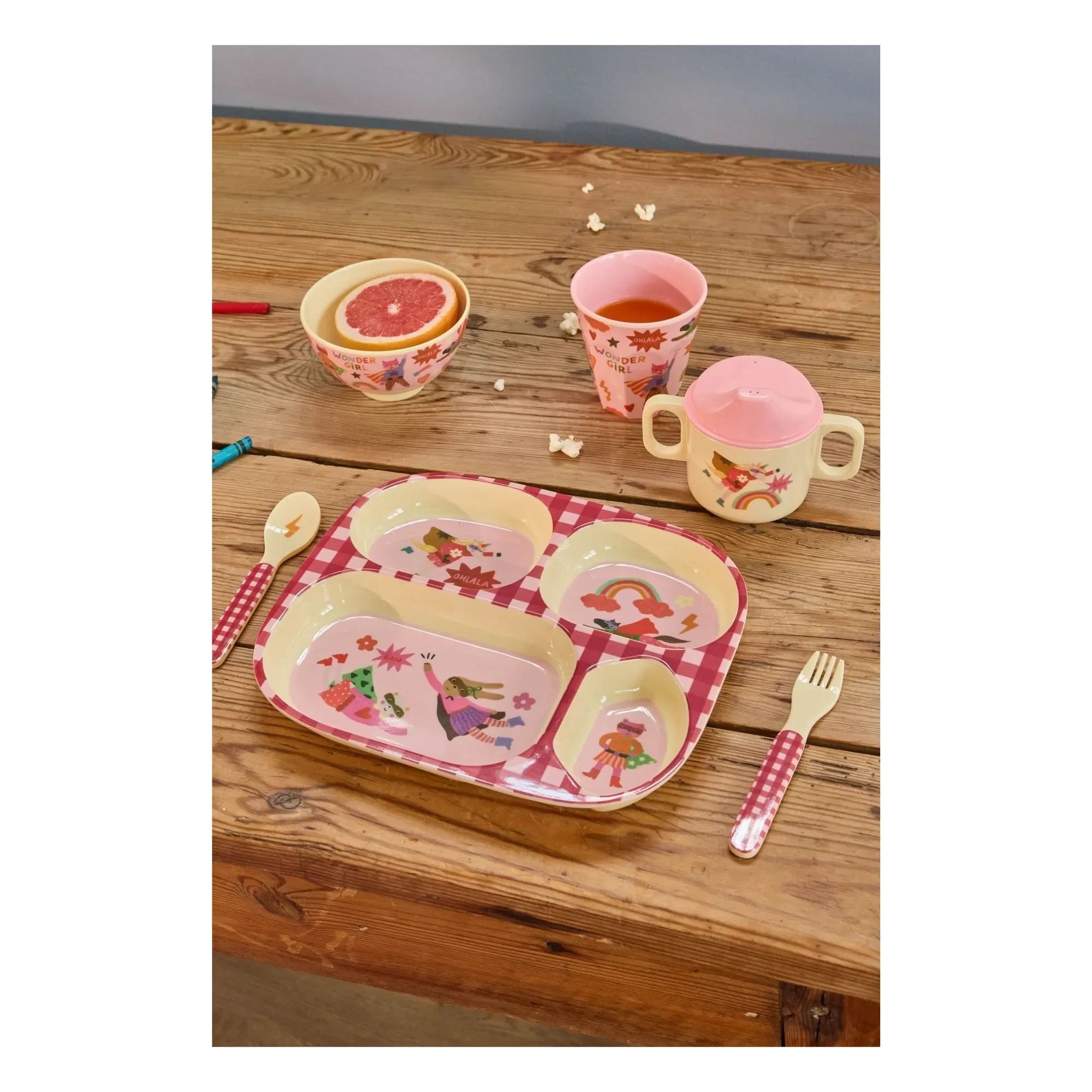 Rice - Hero melamine lunch box | Pink