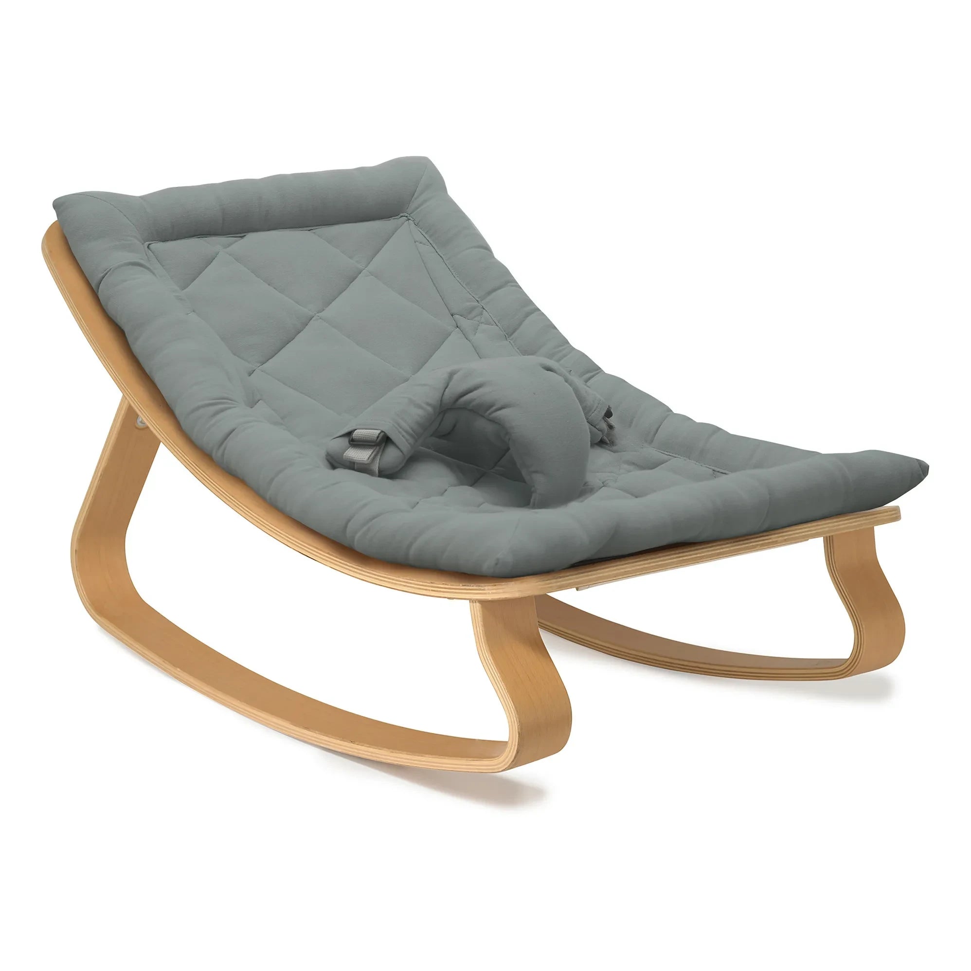Charlie Crane - Levo Beech Wood Baby Rocker | Storm Blue