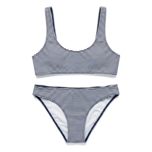 Smallable Kid - Loan Striped Swimsuit | Navy Blue
