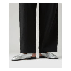 Hereu - Juliol Metallic Ankle Tie Shoes | Silver