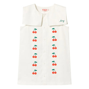 Tinycottons - Cherry Collar Dress | White
