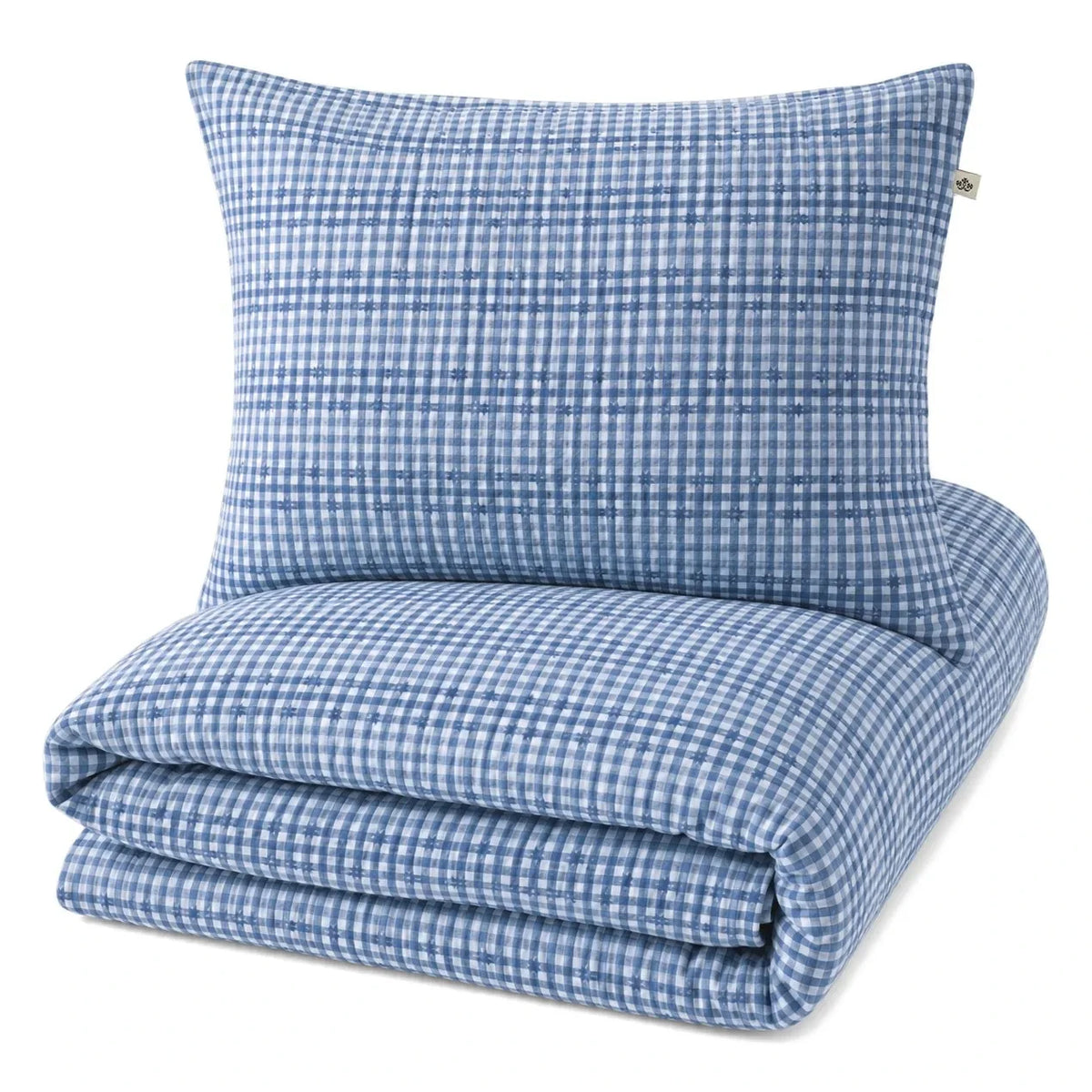 Editions Aimable - Paulette duvet cover set | Blue Vichy Cotton