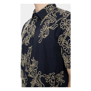 Anerkjendt - Akotto Embroidered Shirt | Dark Blue