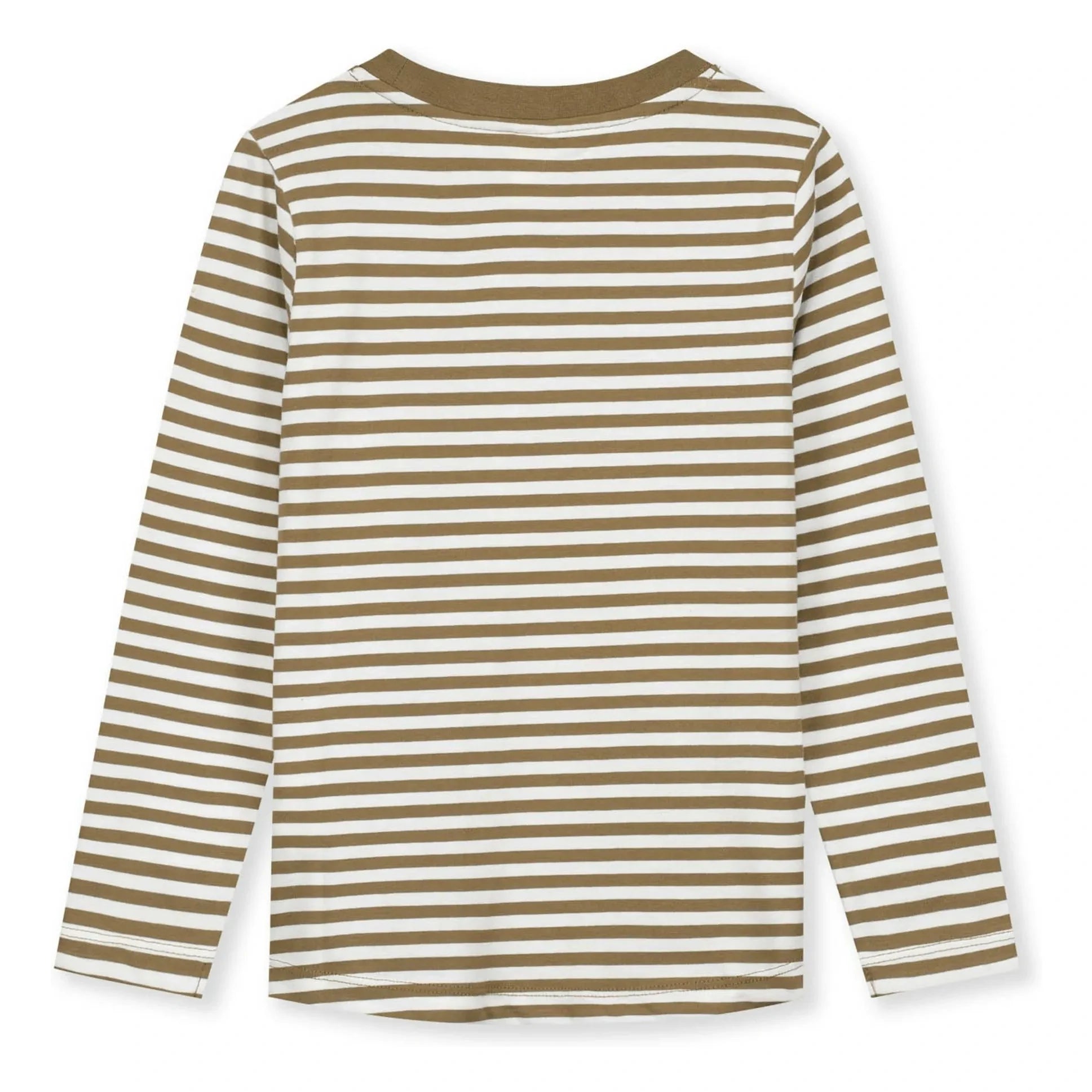 Gray Label - Striped Organic Cotton T-Shirt | Dark Khaki Brown